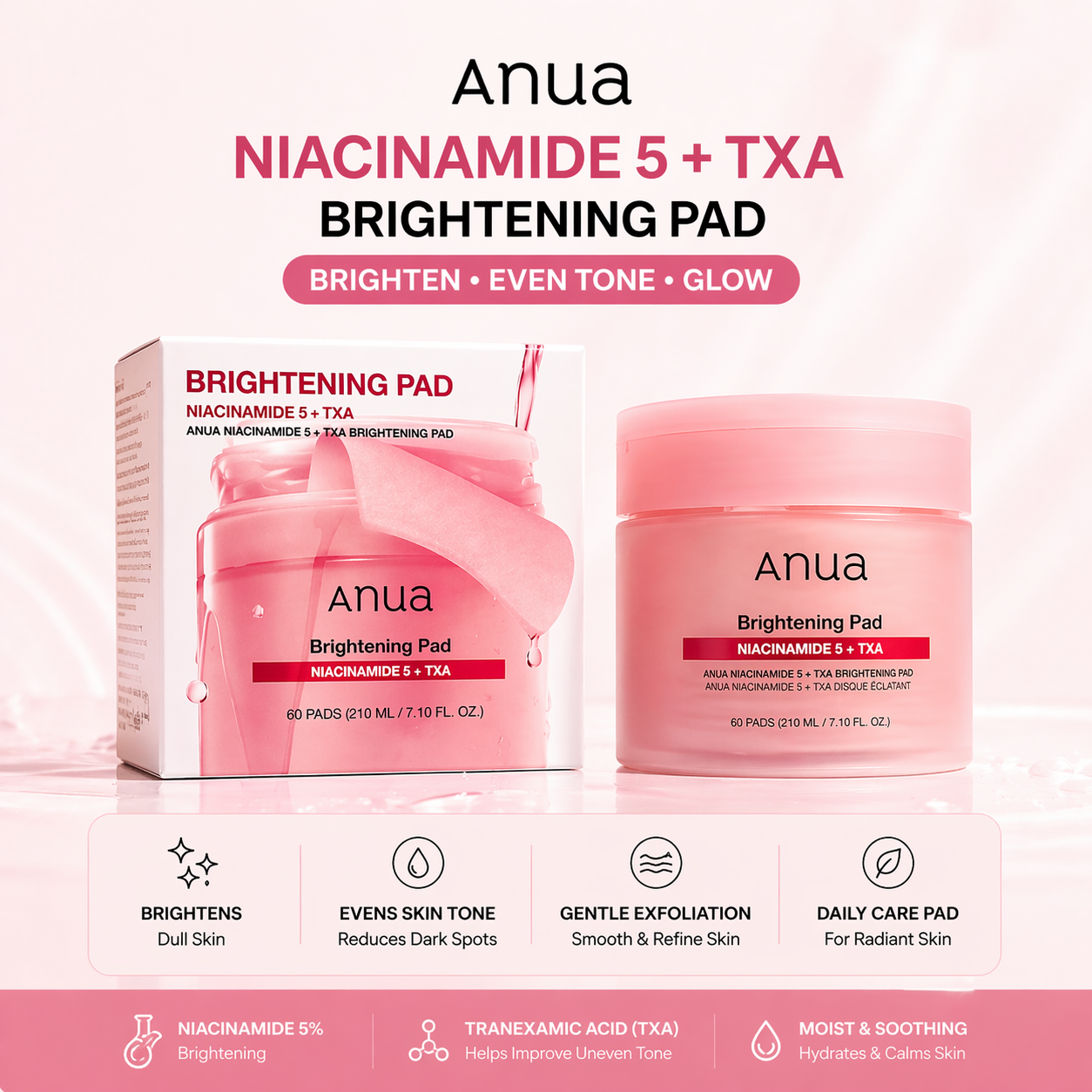 Anua Niacinamide 5% + TXA Brightening Pad (60 Pads)