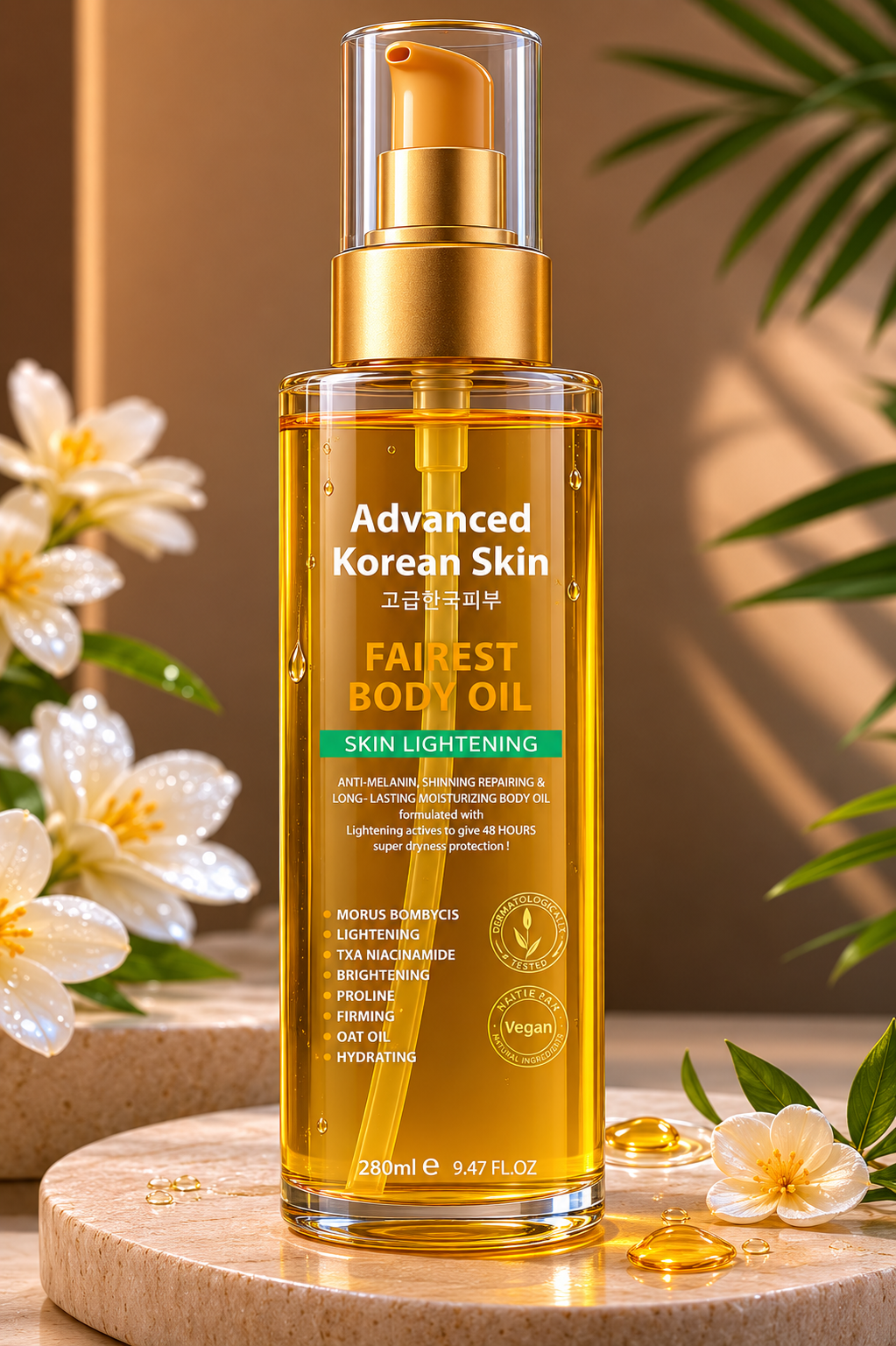 Advanced Korea Fairest Body Oil Skin Lightening 280ML