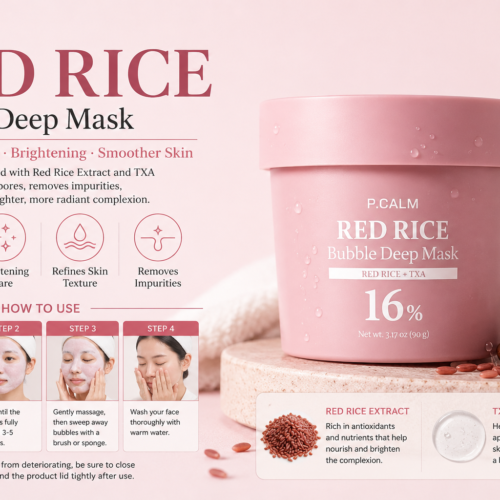 P.CALM Red Rice Bubble Deep Mask 90g