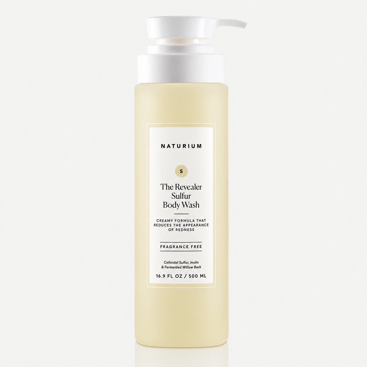 Naturium The Revealer Sulfur Body Wash – Fragrance Free 500ml (16.9 fl oz)
